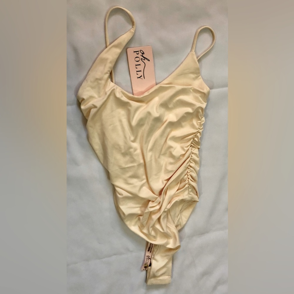 Oh Polly Ruched Bodysuit in Ivory